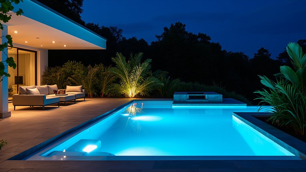 20 Contemporary Pool Design Ideas for Stylish Homes enchanting nighttime pool lighting