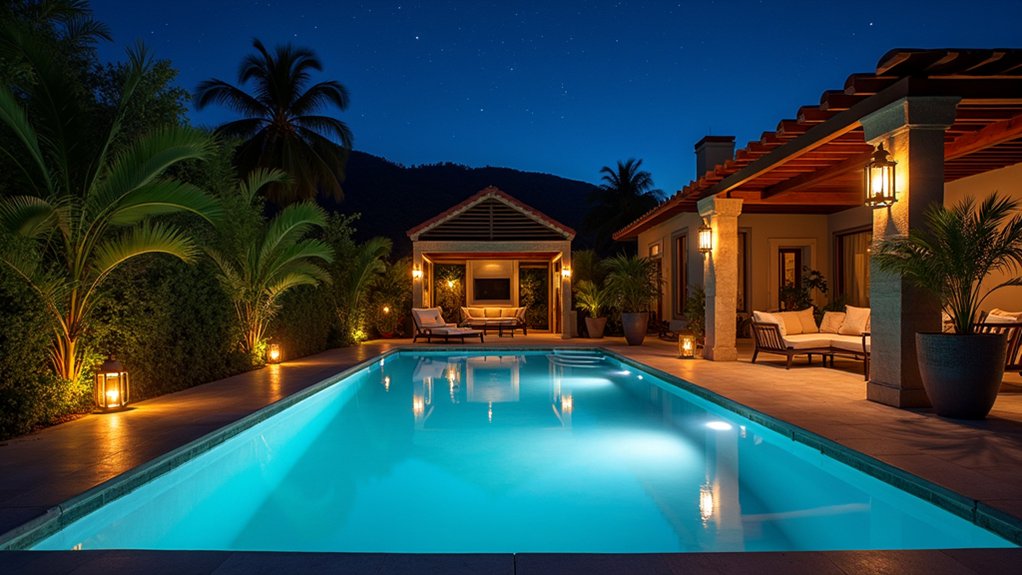 enchanting nighttime pool lighting