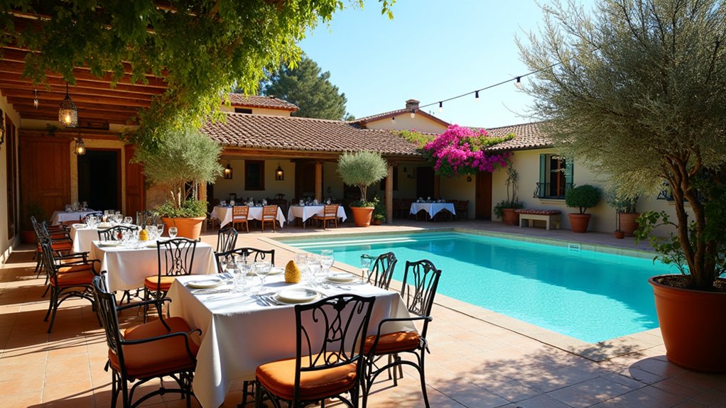 20 Elegant Mediterranean Pool Landscaping Ideas Full of Timeless Charm enchanting outdoor dining oasis