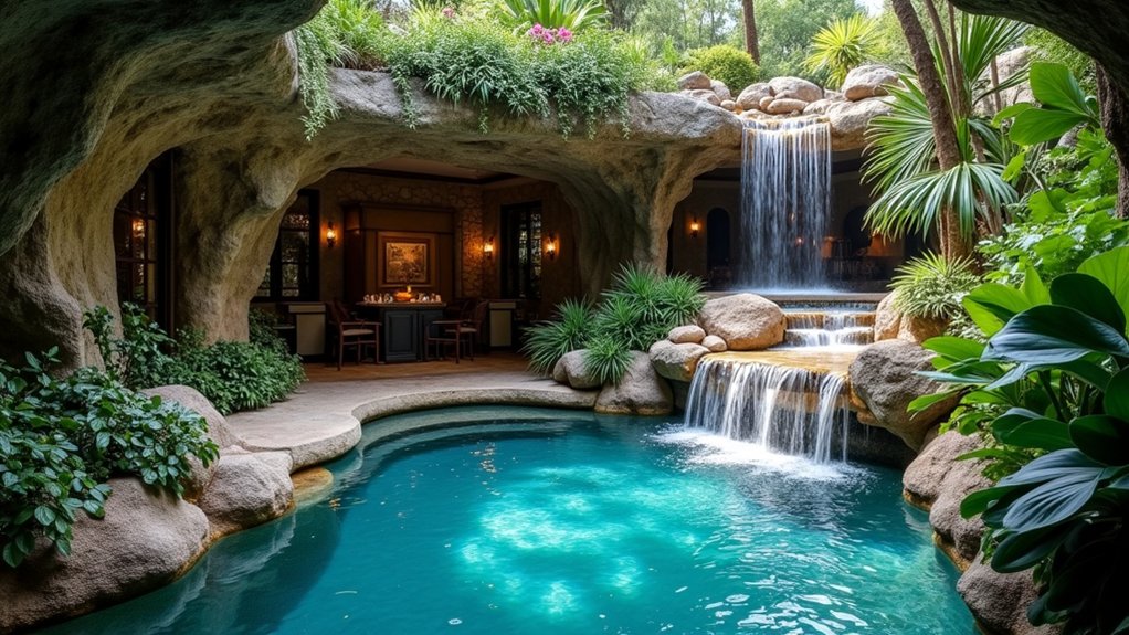 18 Lush Tropical Pool Landscaping Ideas for a Private Paradise enchanting rock grotto retreat