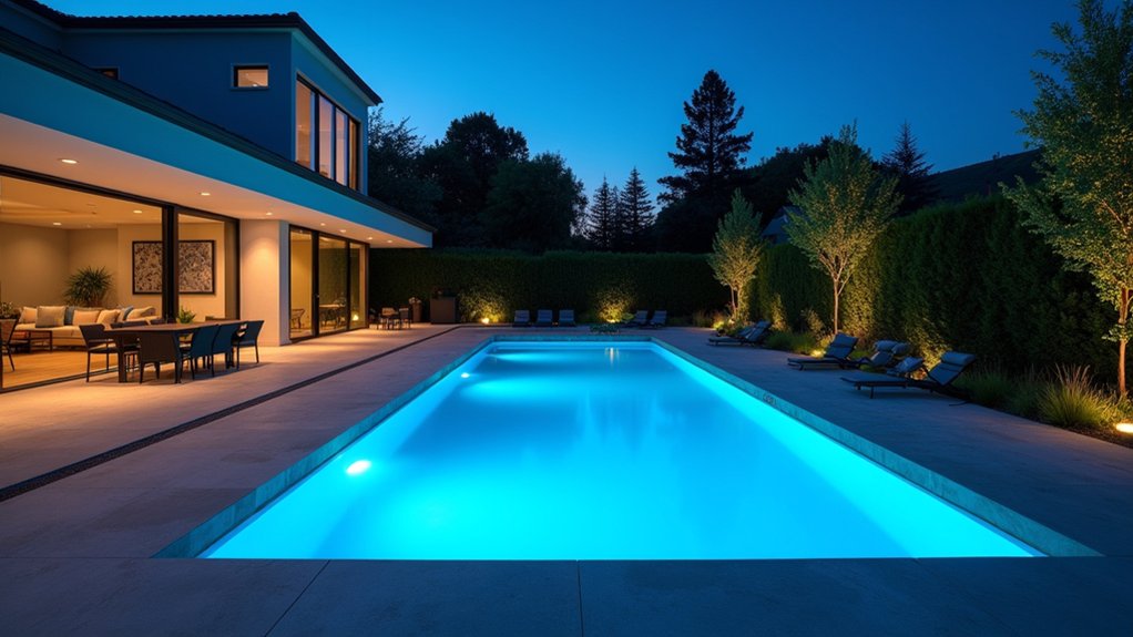 15 Sleek Modern Pool Ideas to Elevate Your Backyard Design enchanting smart pool illumination