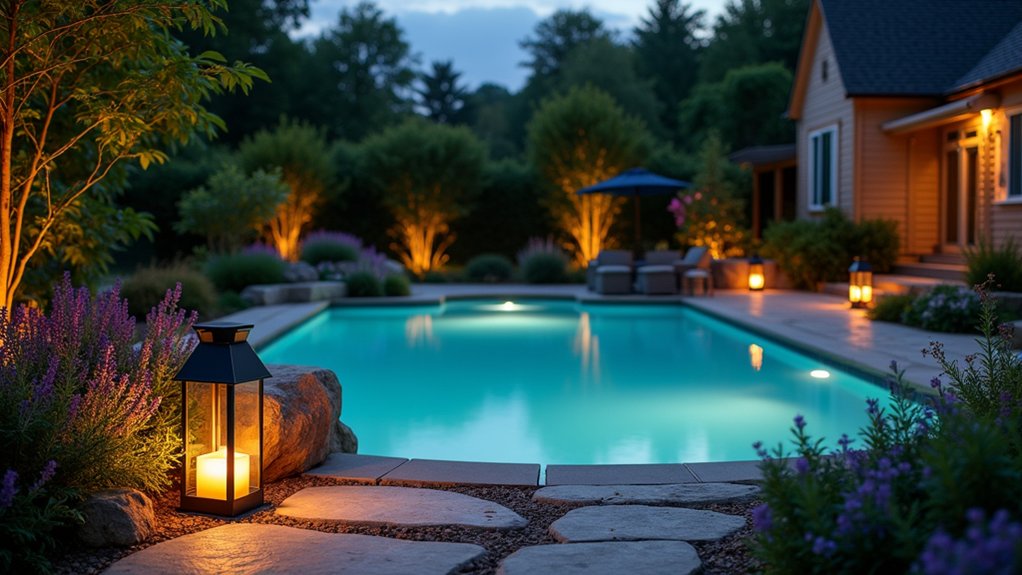 15 Clever Cheap Pool Landscaping Ideas That Stretch Your Dollar enchanting solar garden lights