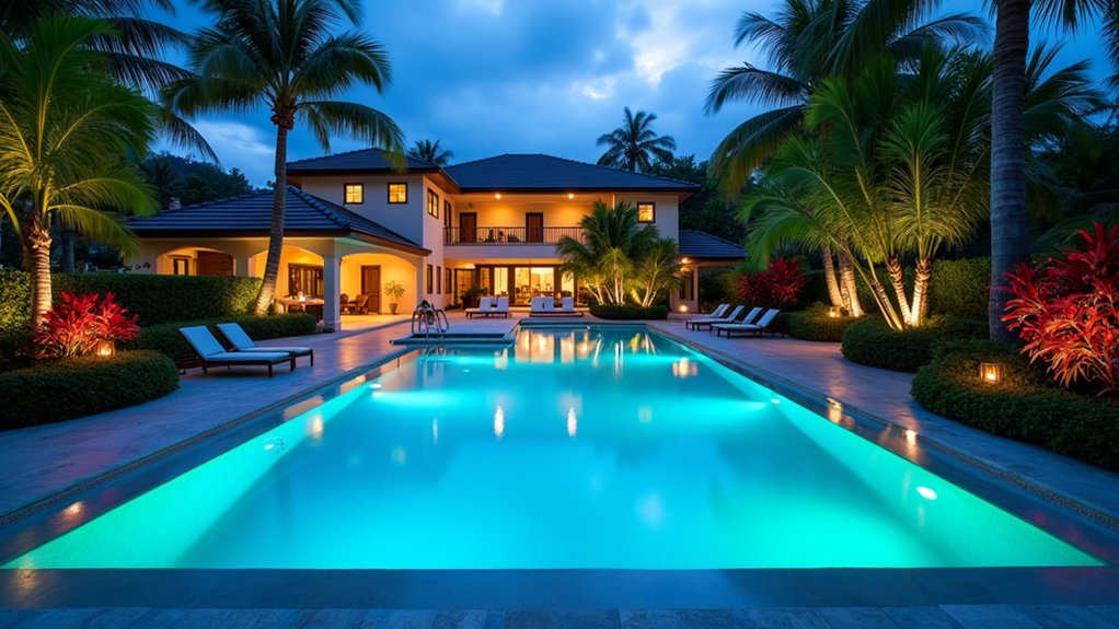 23 Tropical Pool Design Ideas to Escape to Island Vibes enchanting underwater color display