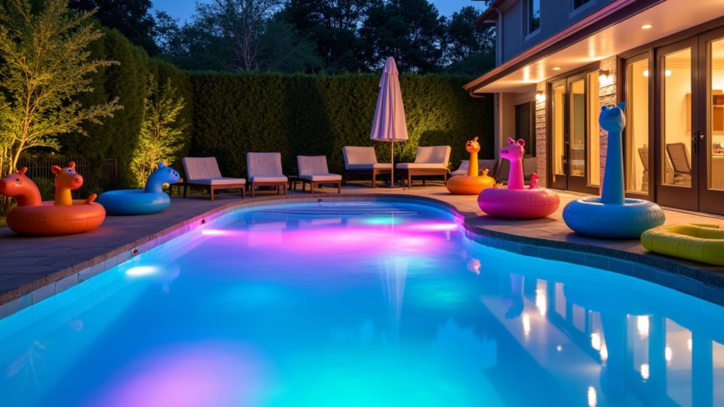 23 Pool Design Ideas With Kids Area Concepts for Family Fun enchanting vibrant pool ambiance