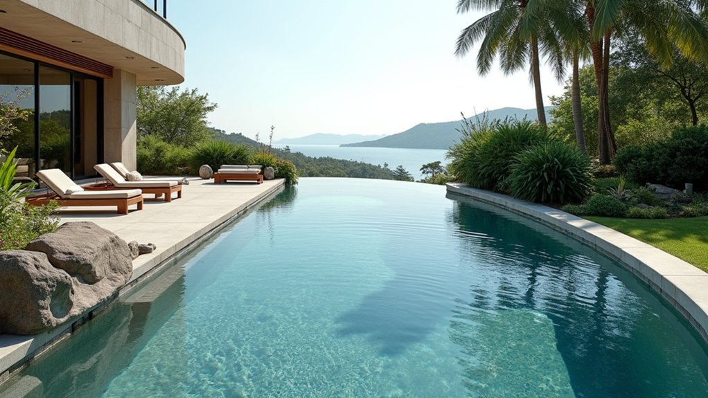 23 Oval Pool Design Ideas That Flow Beautifully in Any Yard endless horizon pool design