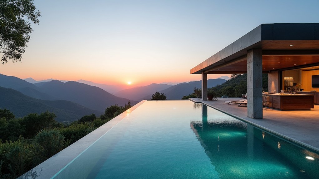 15 Architectural Pool Design Ideas That Make a Bold Statement endless horizon water illusion
