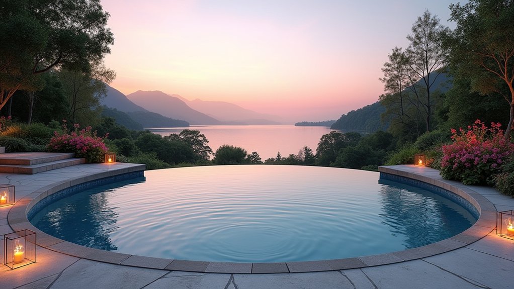 20 Round Pool Design Ideas for a Soft, Inviting Look endless serenity and beauty