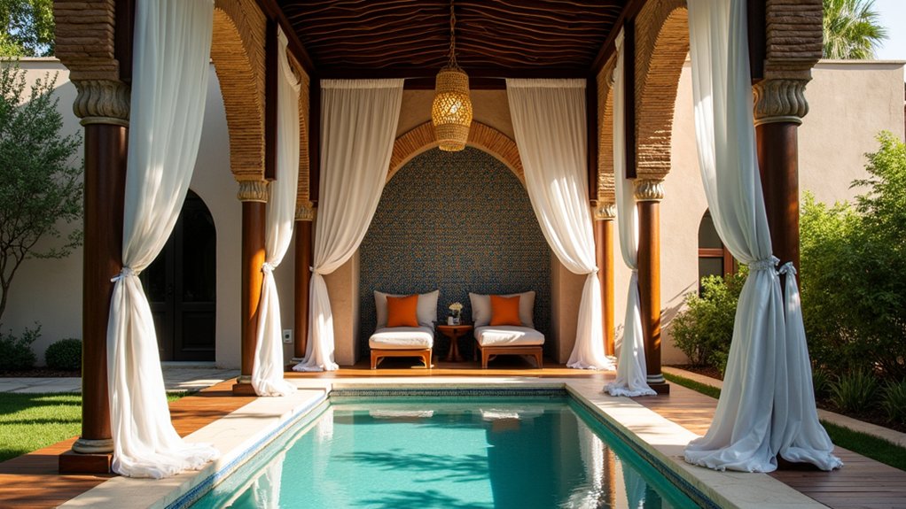 19 Airy Pool Deck Gazebo Ideas That Invite You to Lounge exotic vibrant outdoor retreat