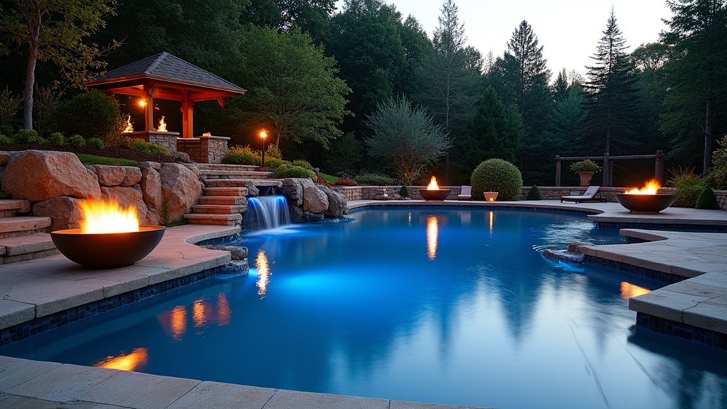 20 Residential Pool Design Ideas for Everyday Elegance fire and water oasis