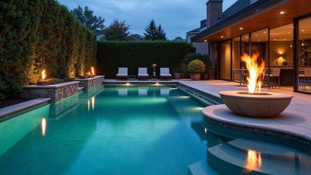 23 Luxury Pool Ideas That Turn Your Backyard Into a Resort flames and water harmony
