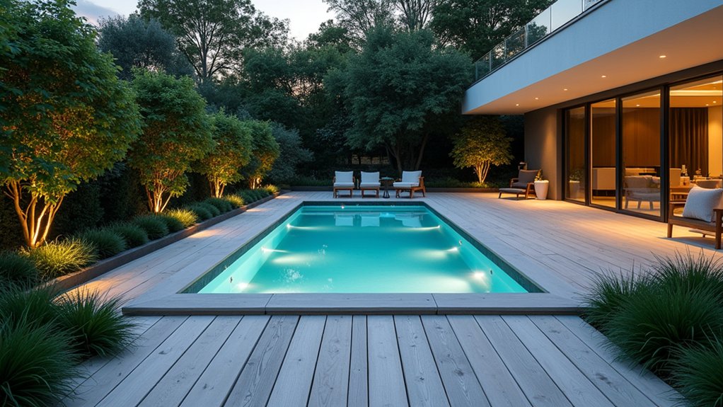 23 Creative Above Ground Pool Deck Small Yard Solutions That Work floating deck modern paradise