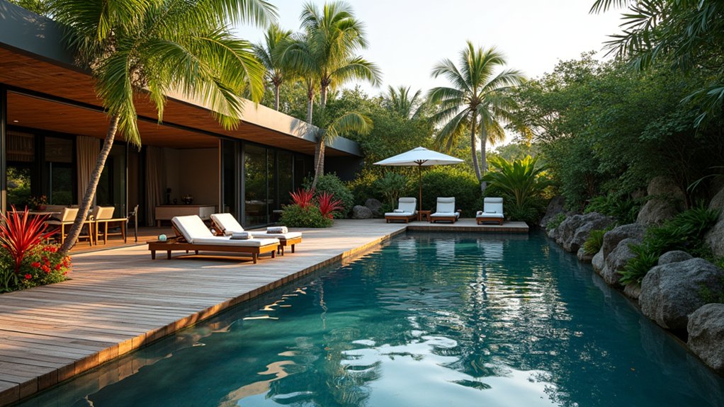 15 Unique Pool Design Ideas to Inspire One-of-a-Kind Spaces floating wooden pool platform