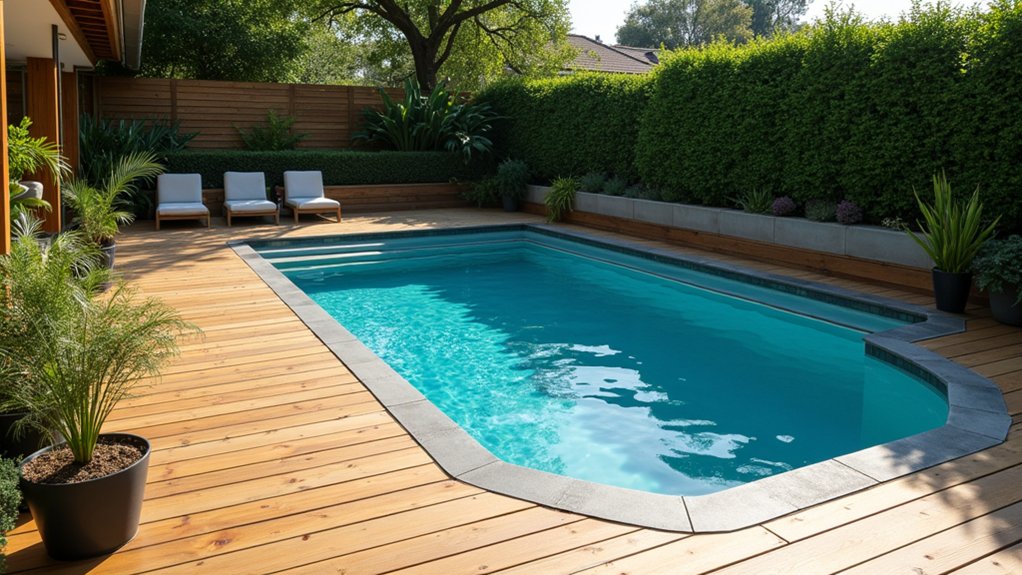 19 Cool Above Ground Pool Half Deck Ideas for Budget-Friendly Builds foldable space saving deck
