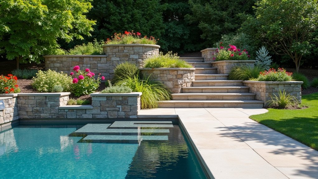 20 Functional Pool Landscaping With Retaining Wall Designs That Add Structure functional beauty in landscaping