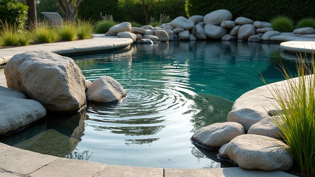 17 Natural Pool Deck Stone Ideas That Blend With the Landscape gentle organic river rock