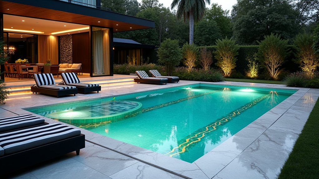 15 Square Pool Design Ideas That Are Bold and Balanced geometric glamour and sophistication