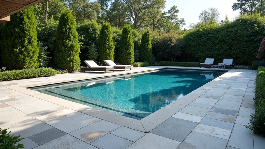 21 Practical Pool Deck Ideas Inground Concrete Designs That Last geometric pool deck designs