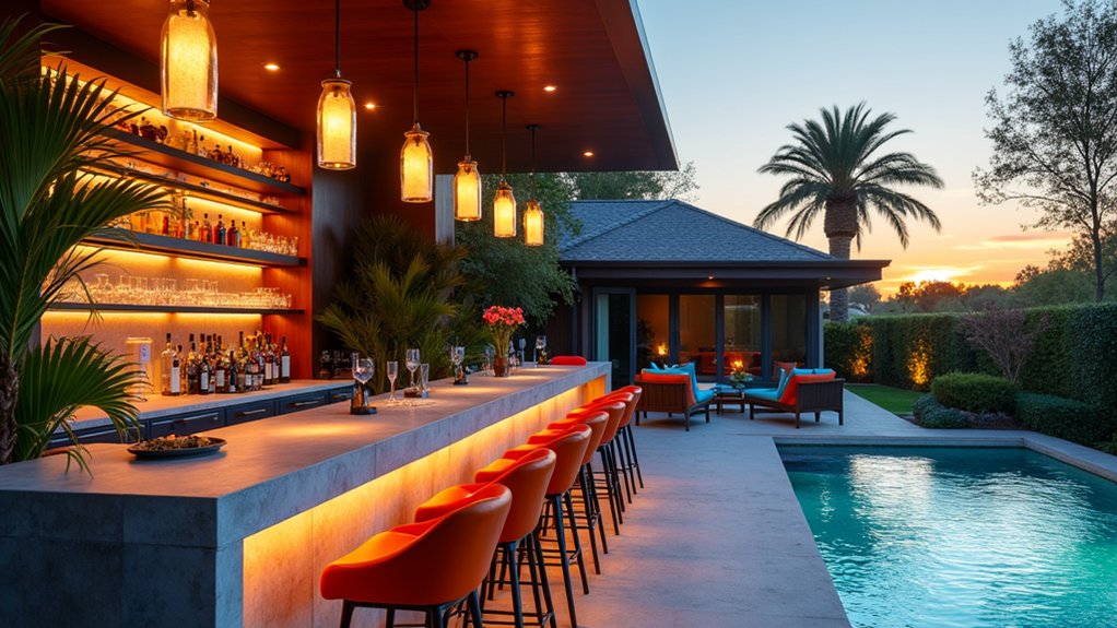 23 Flashy Las Vegas Pool Landscaping Ideas That Bring the Wow Factor glamorous poolside bar area