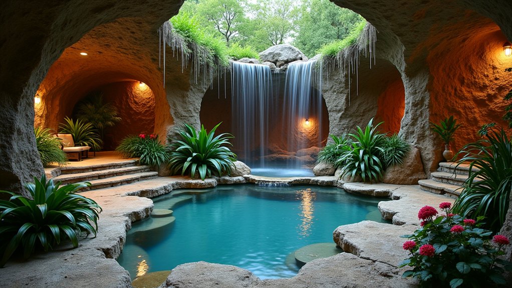 18 Pool Design Ideas With Spa Features for True Luxury hidden grotto spa retreat