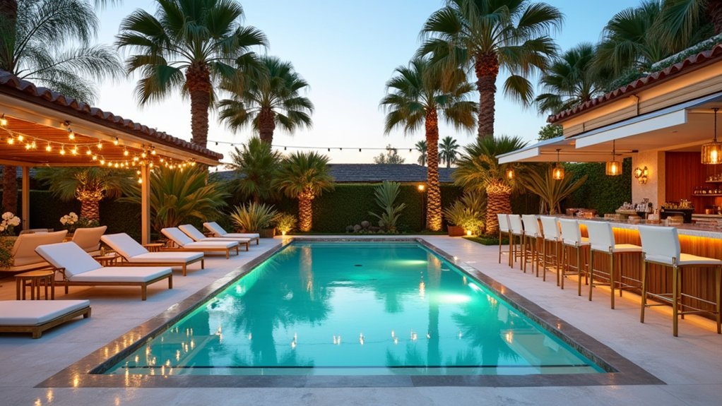 21 Fun Pool Deck With Bar Ideas That Bring the Party Outdoors hollywood glamour poolside elegance