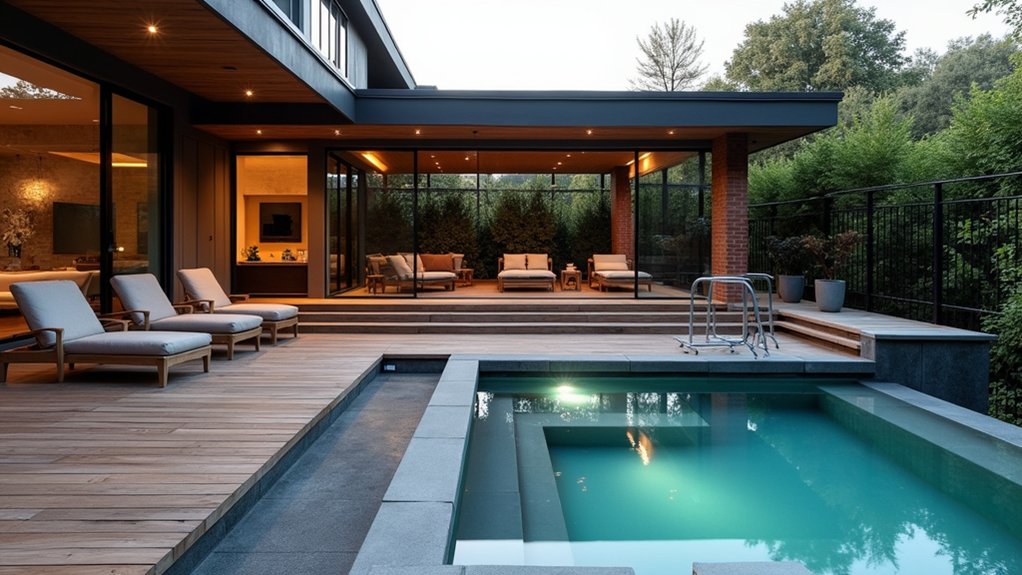 industrial chic pool retreat