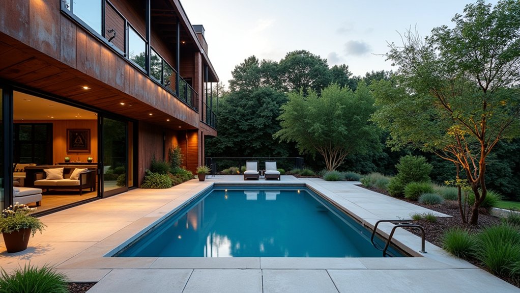 18 Stylish Above Ground Pool Landscaping Designs That Impress Instantly industrial urban pool design