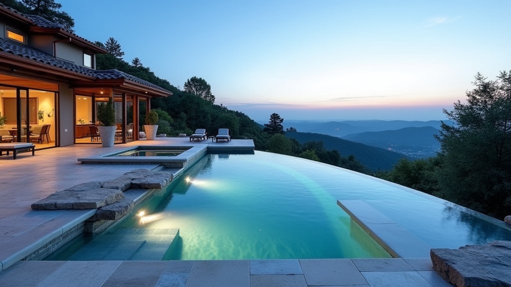 18 Pool Design Ideas With Spa Features for True Luxury infinity style spa elegance