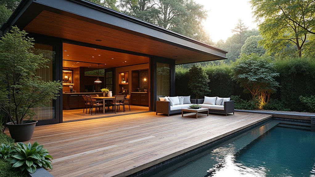 21 Smart Above Ground Pool Deck Ideas Attached to House Designs That Flow inviting wrap around lounge area