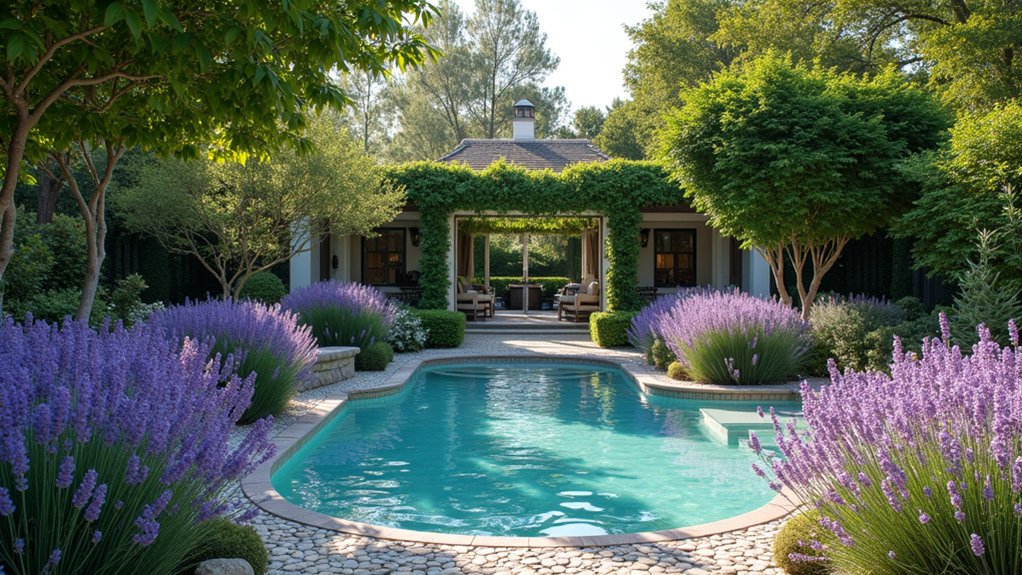 18 Gorgeous Pool Landscaping Plants That Bring Your Yard to Life lavender serene poolside elegance