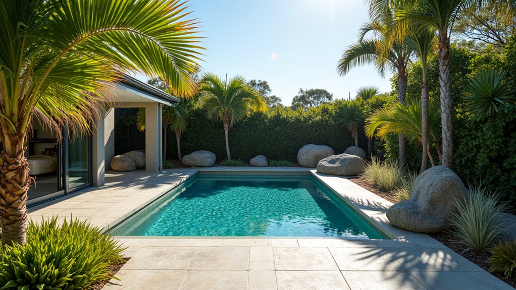 20 Breezy Australian Pool Landscaping Ideas for Laid-Back Vibes low maintenance lush ground covers