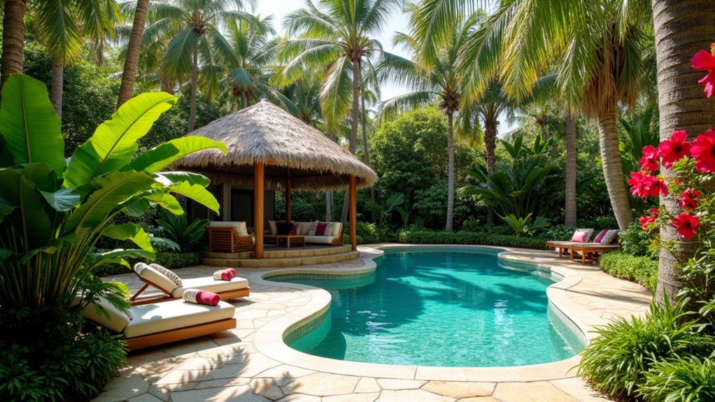 23 Fresh Pool Deck Renovation Ideas That Completely Transform Your Yard lush botanical pool oasis