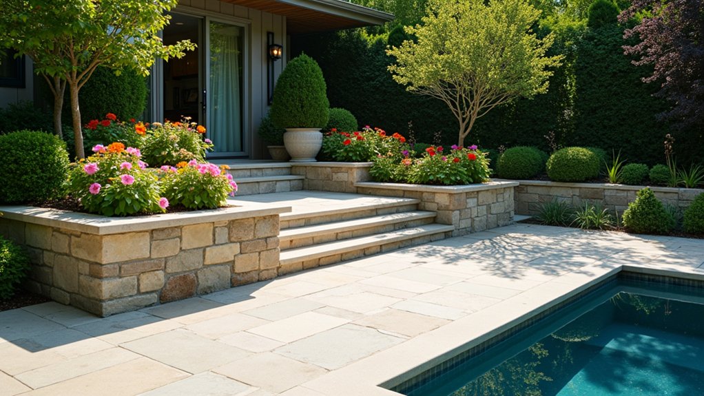 23 Seamless Pool Deck Extension Ideas for a Bigger Backyard Feel lush built in planter integration
