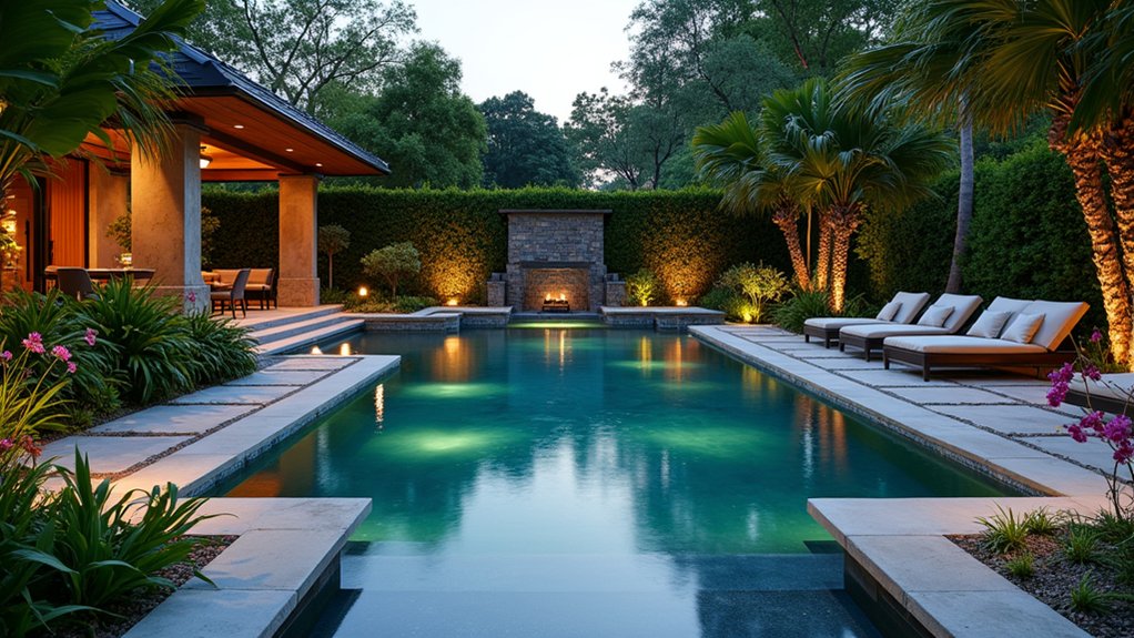 18 Pool Design Ideas With Spa Features for True Luxury lush garden spa retreat