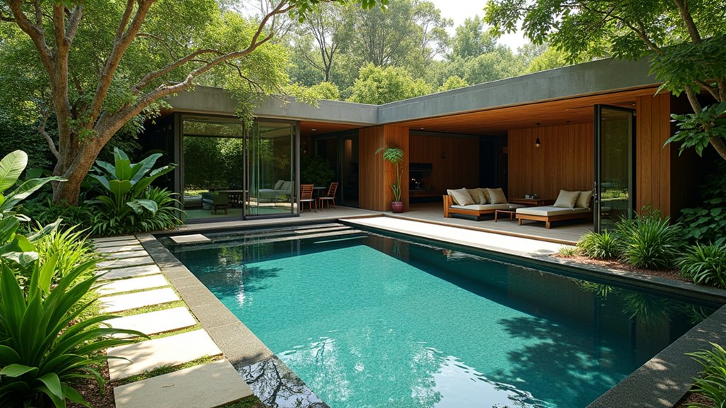 23 Modern Pool Design Ideas That Redefine Outdoor Living lush greenery backyard oasis
