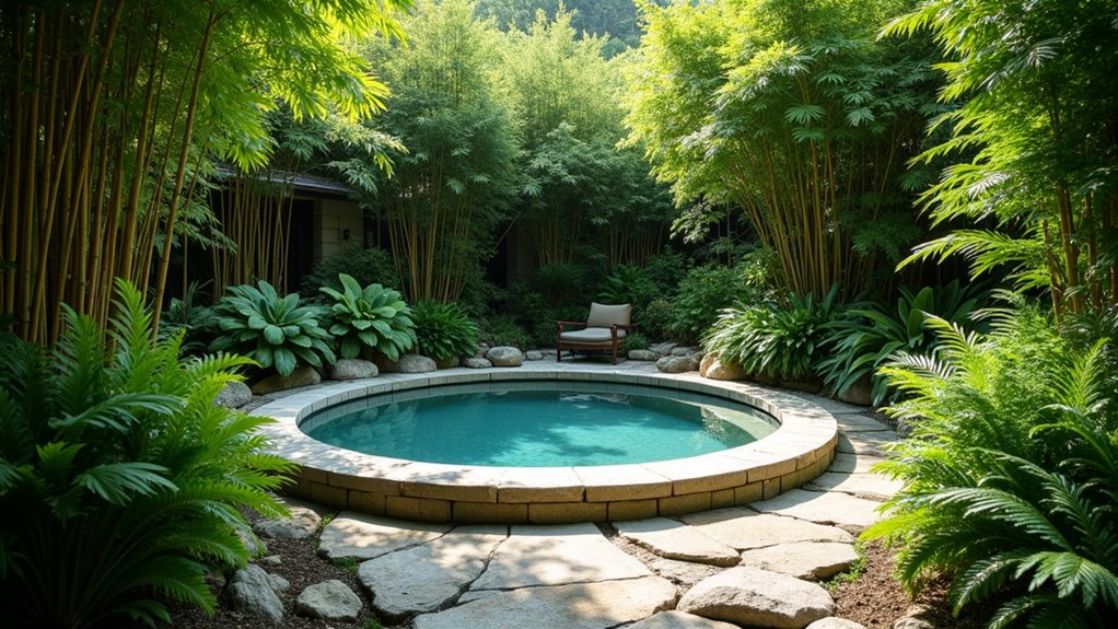 23 Cozy Hot Tub Landscaping Ideas to Turn Up the Relaxation lush greenery enhances tranquility