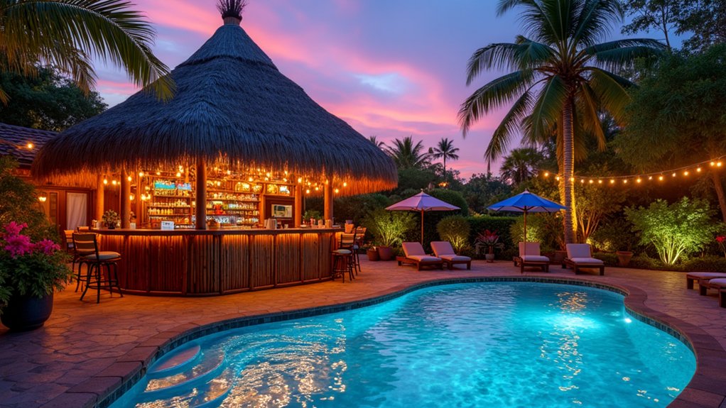 21 Fun Pool Deck With Bar Ideas That Bring the Party Outdoors lush island paradise escape