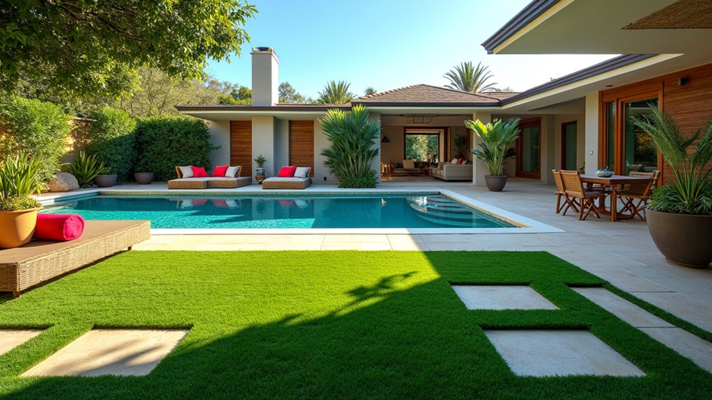 21 Creative Cheap Pool Deck Ideas That Still Shine lush low maintenance poolside elegance