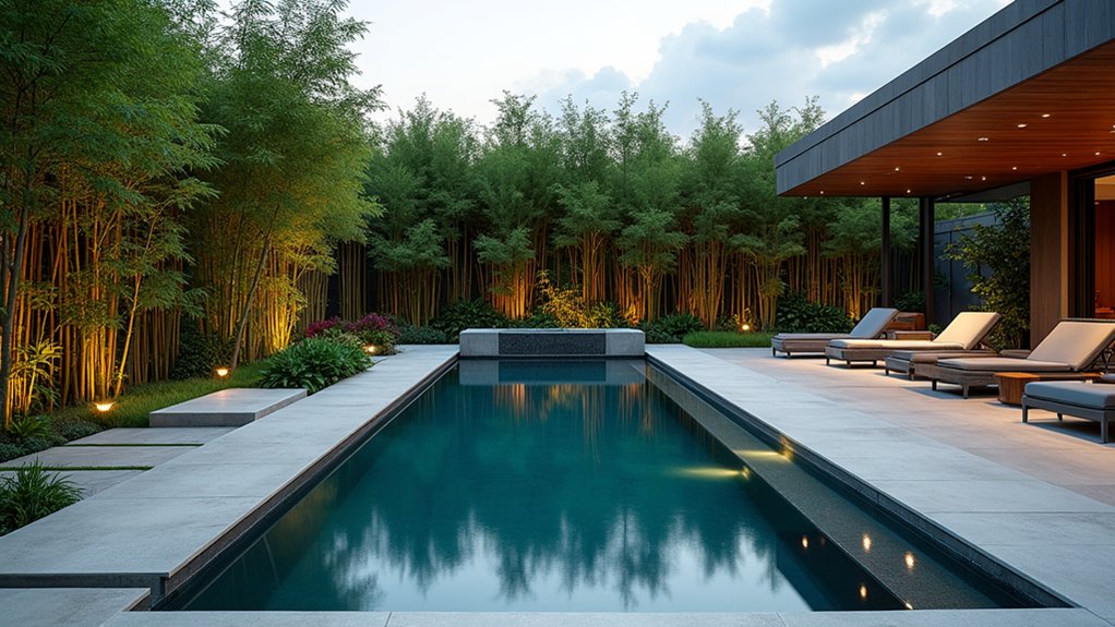 20 Smart Pool Landscaping for Privacy That Still Looks Great lush privacy with tall plants