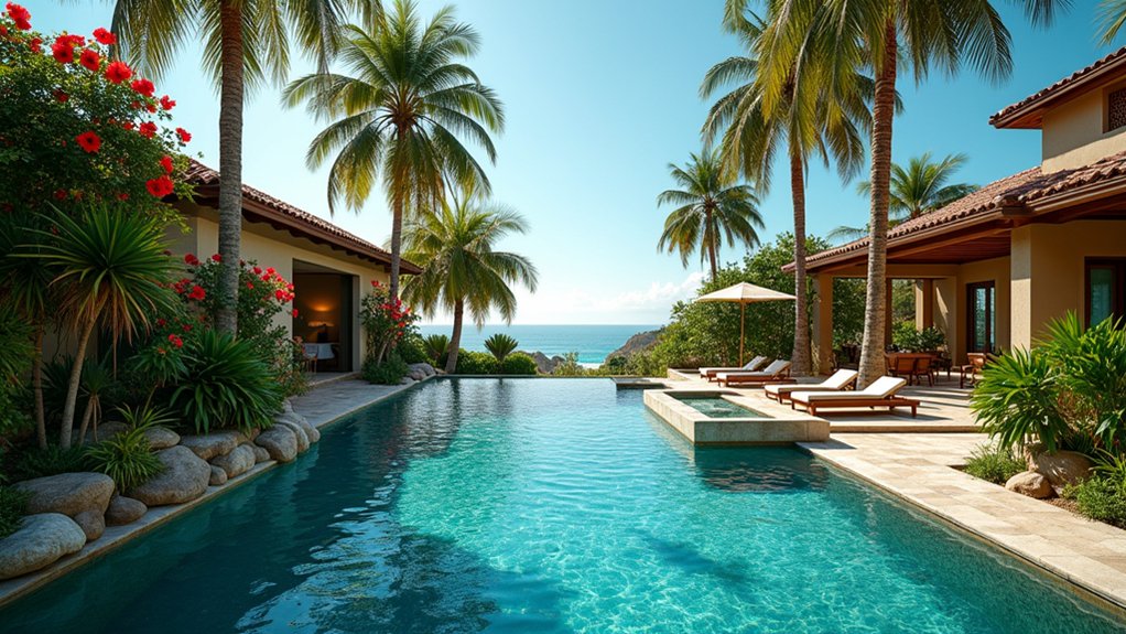 20 Elegant Pool Landscaping Design Ideas That Feel Effortless lush tropical backyard oasis