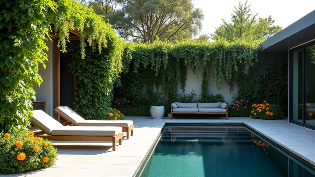 20 Smart Pool Landscaping for Privacy That Still Looks Great lush vertical garden privacy