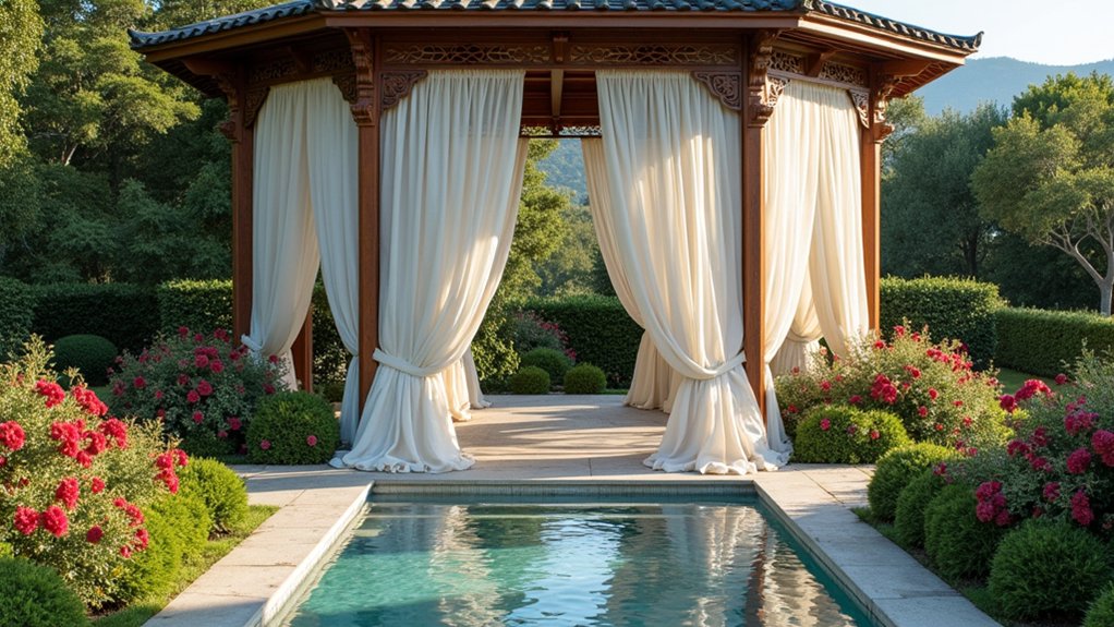18 Bold Texas Pool Landscaping Ideas That Make a Statement luxurious poolside relaxation nook