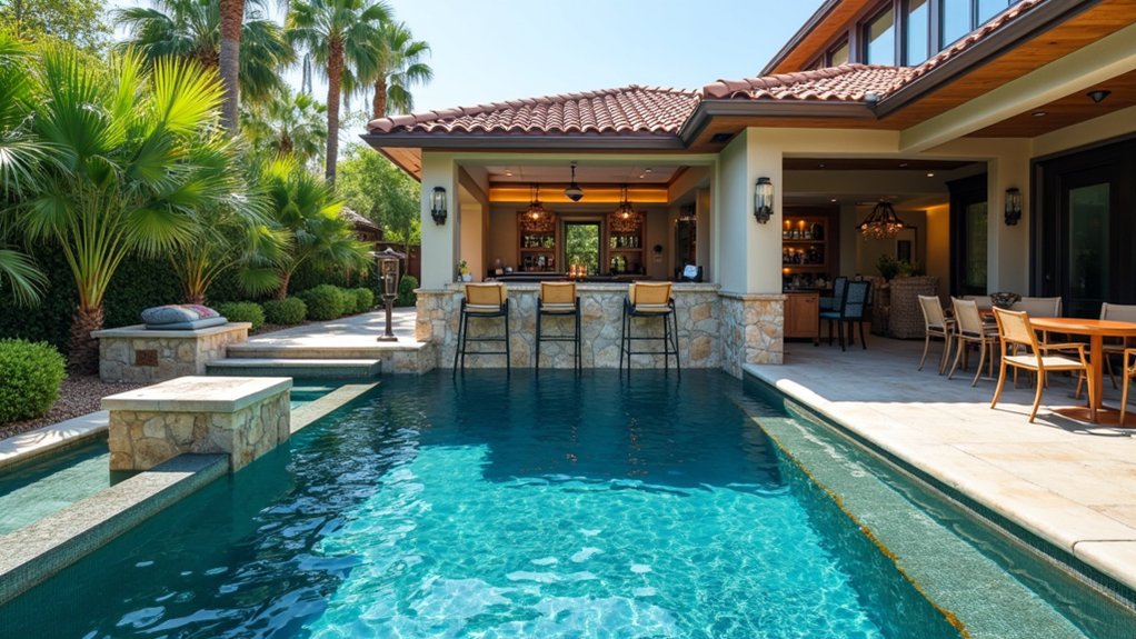 20 Inground Pool Ideas to Elevate Your Outdoor Living luxurious swim up relaxation oasis