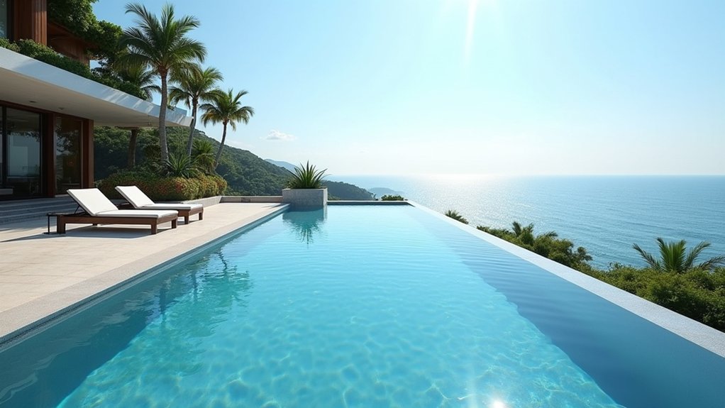 23 Fiberglass Pool Design Ideas That Are Built to Impress luxury minimalist infinity pool