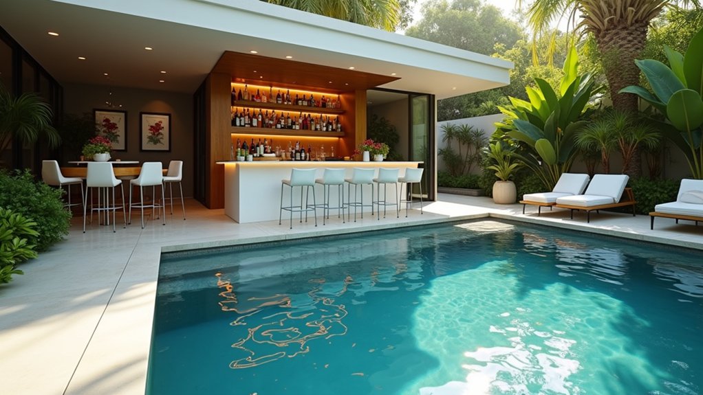 23 Modern Pool Design Ideas That Redefine Outdoor Living luxury swim up bar oasis