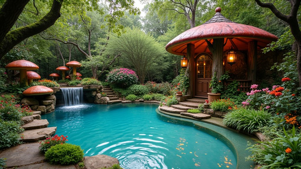 23 Creative Pool Landscaping Inspiration Ideas to Spark Your Vision magical poolside fairy tale