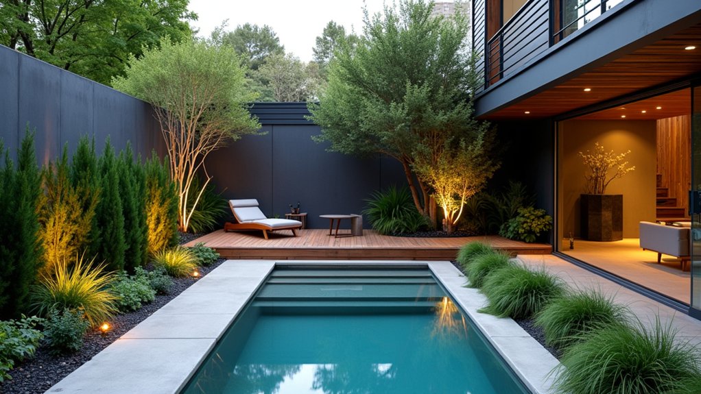 18 Sleek Pool Landscaping With Deck Ideas That Add Seamless Style maximize small yard space