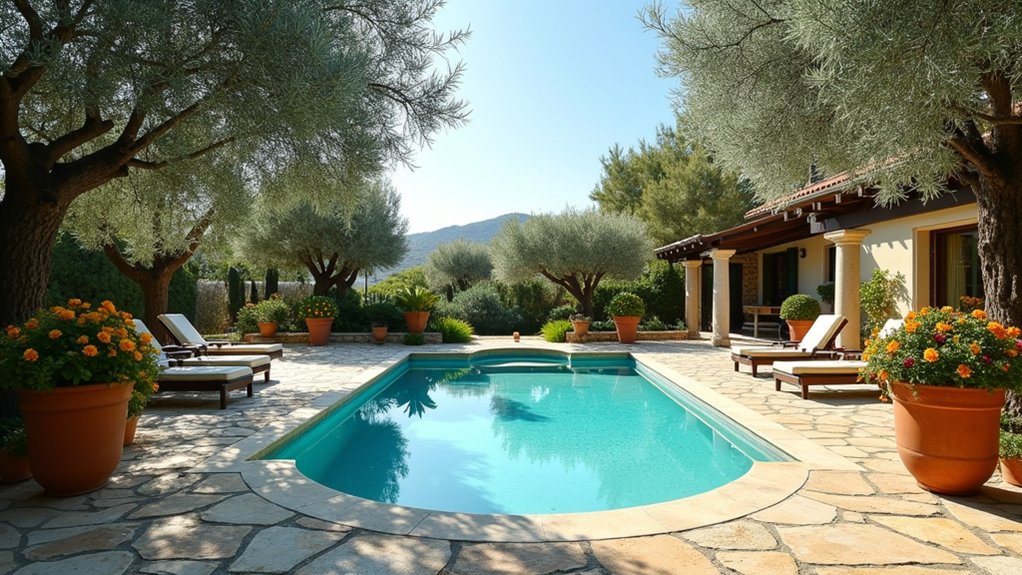 mediterranean poolside lushness