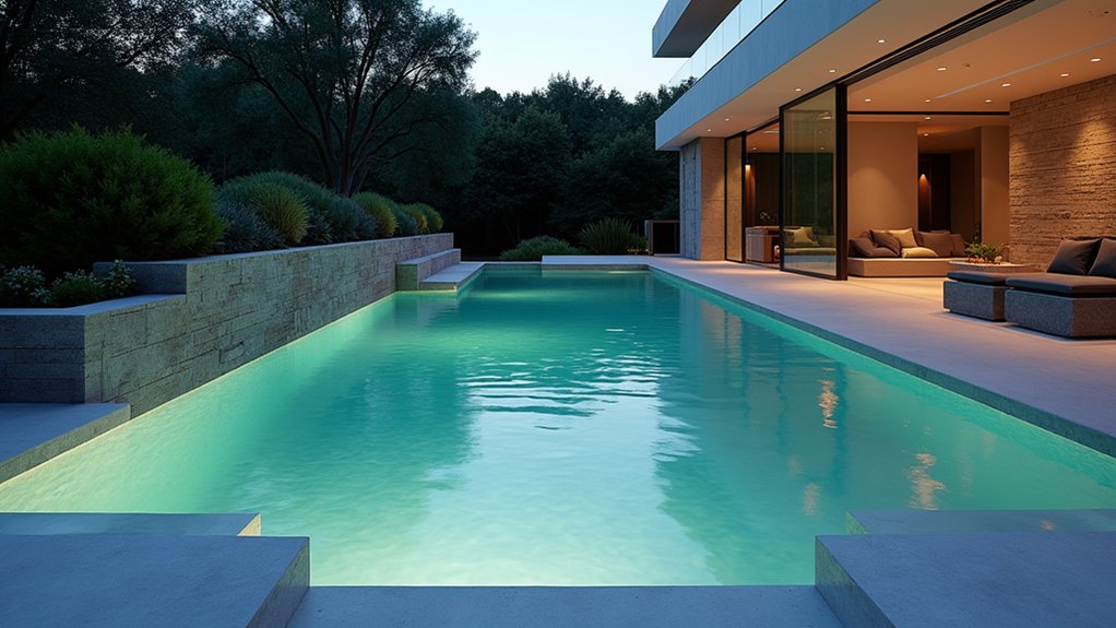 mesmerizing minimalist pool lighting