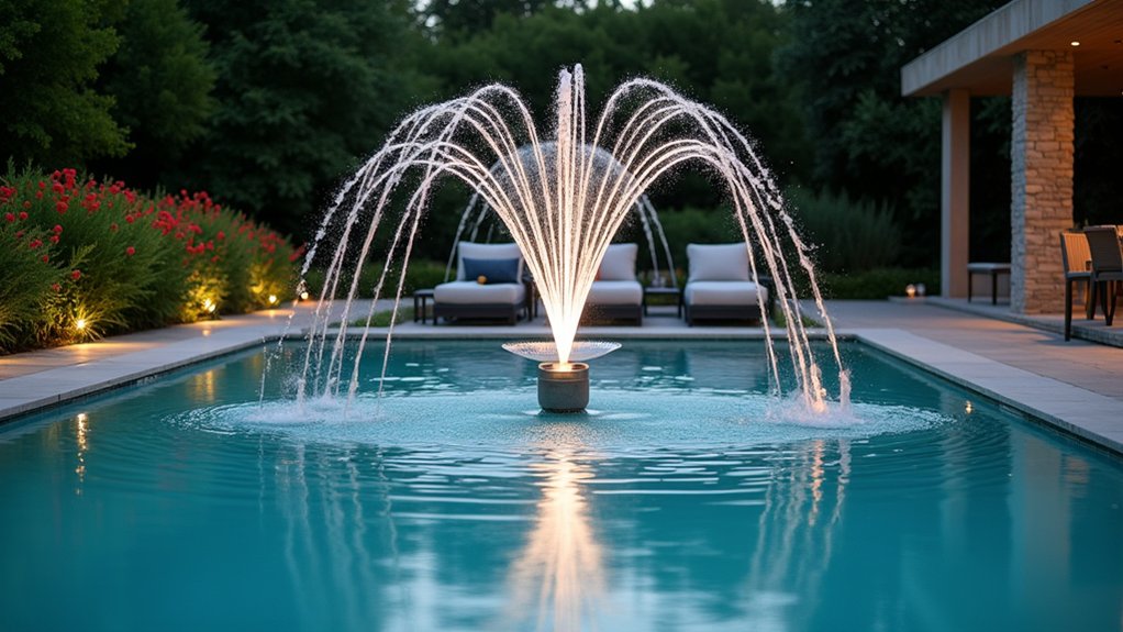 20 Pool Design Ideas With Fountain Features That Add Flair mesmerizing pool water display