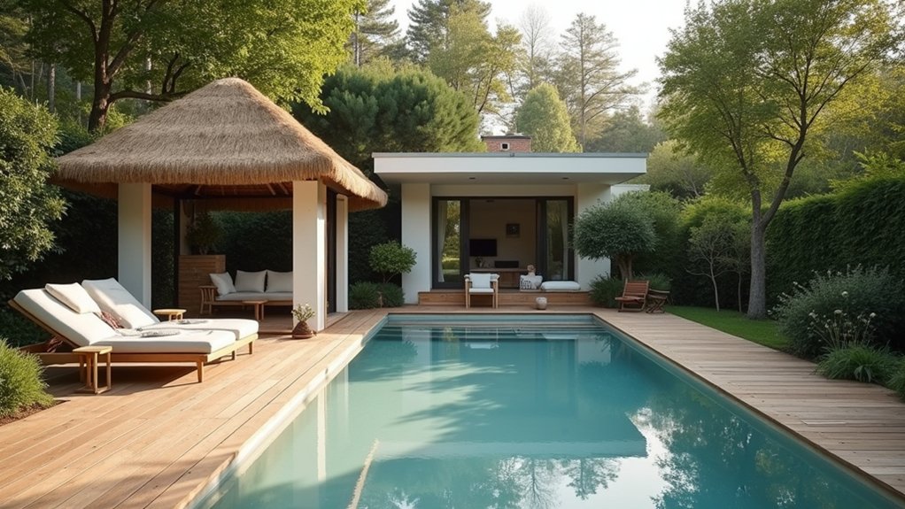 19 Charming Pool Deck With Gazebo Ideas for a Backyard Escape minimalist elegance and tranquility